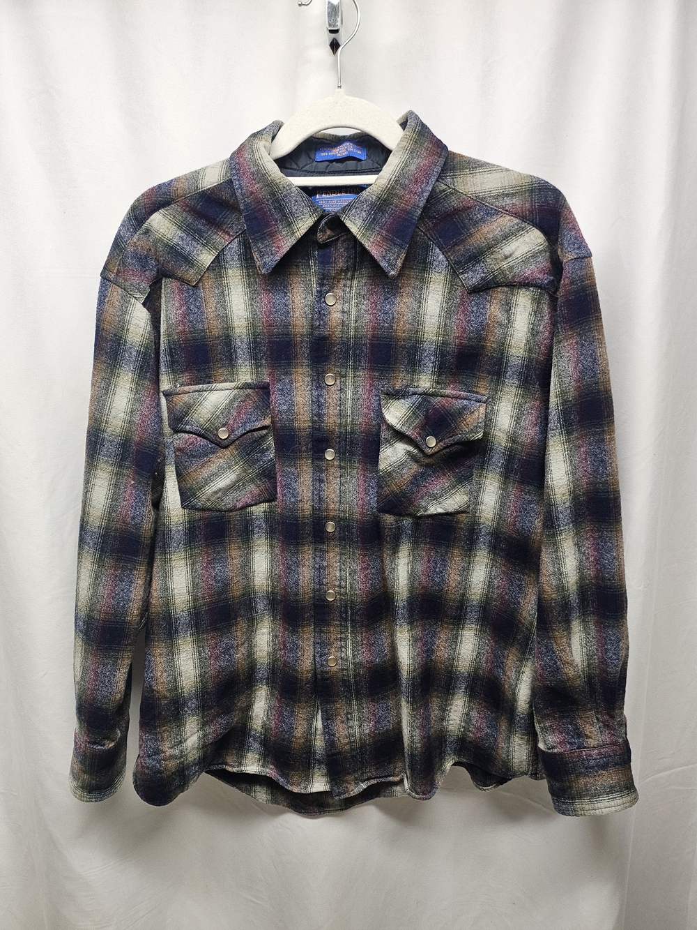 Pendleton Blue and Gold Wool Jacket Label